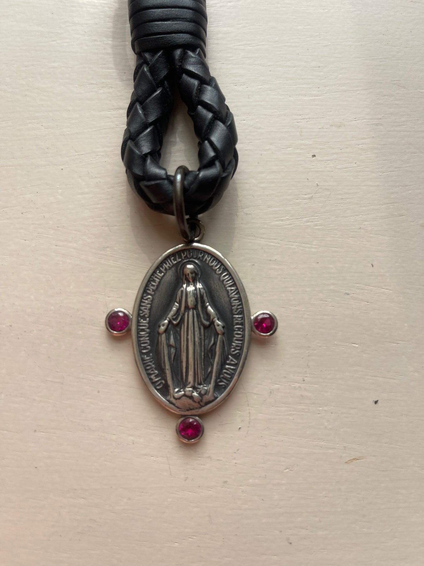 Schlüsselbund Sterlingsilber Madonna mit Zirkon