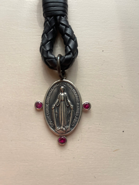 Schlüsselbund Sterlingsilber Madonna mit Zirkon